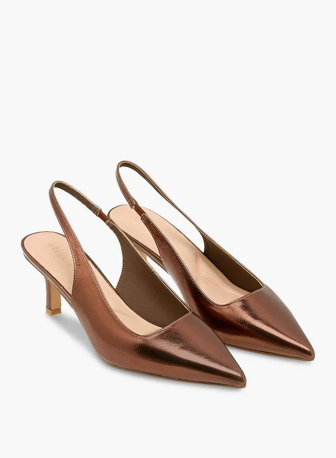 سيليست حذاء نسائي بكعب خنجر وحزام خلفي